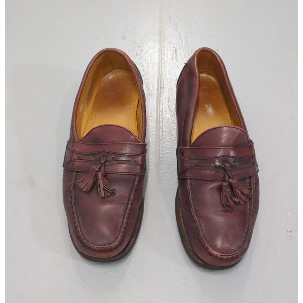 Allen Edmonds 9.5 D Bayfield Tasseled Loafers Brown Comfy Preppy Rubber Sole